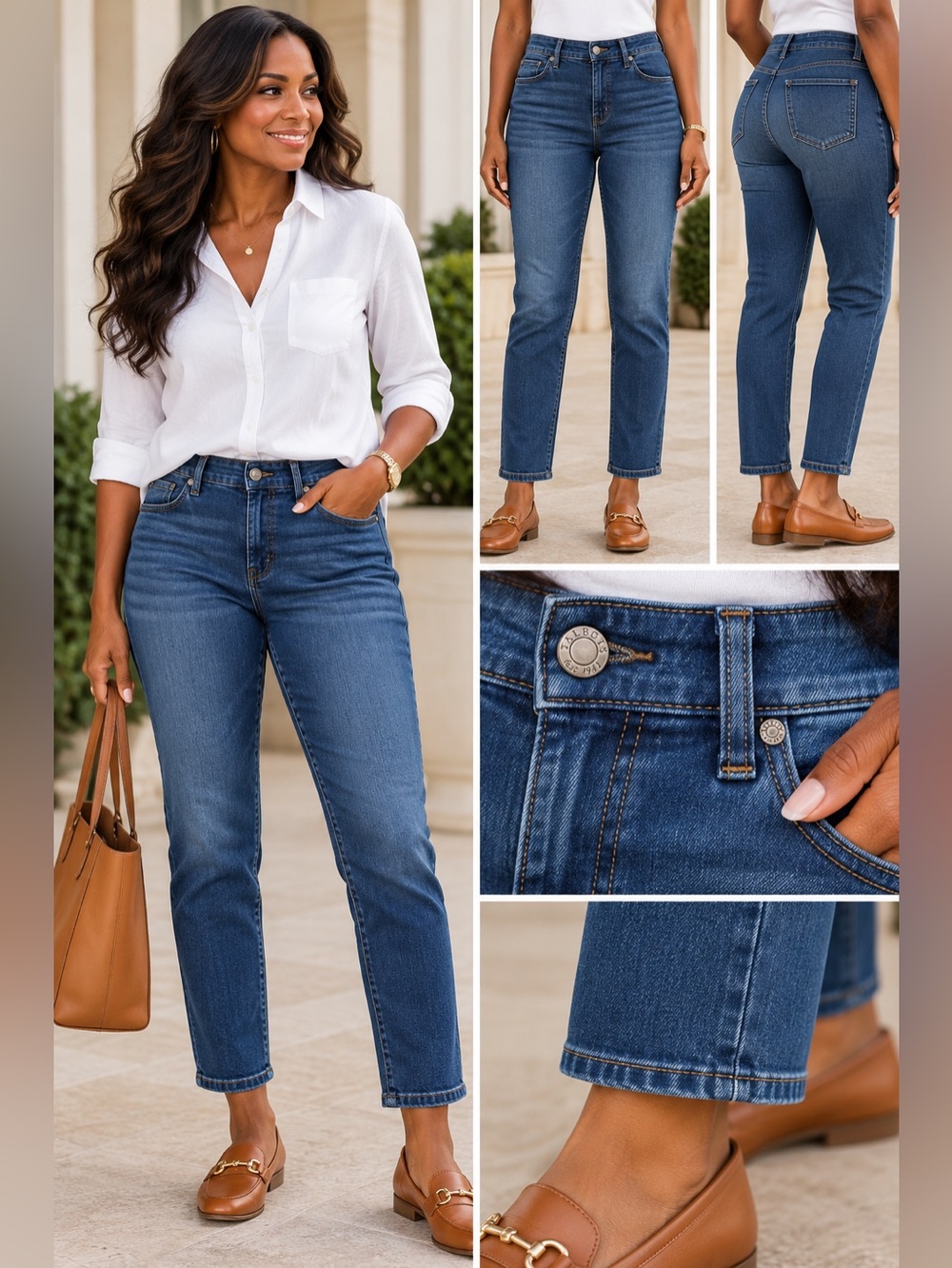 Talbots Simply Flattering Ankle Jeans size 8 Straight Leg Coastal Old Money